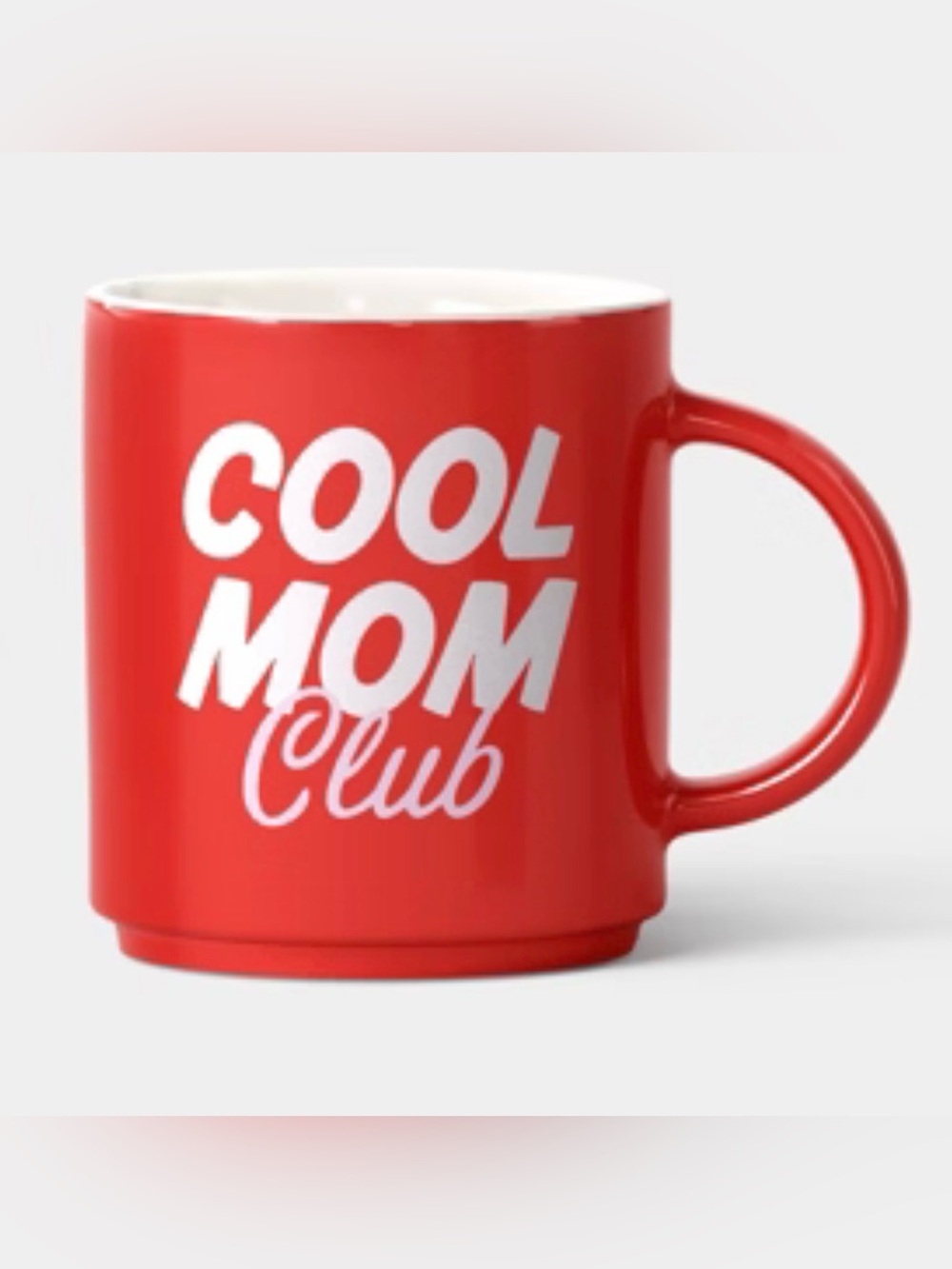 Red "Cool Mom Club" Ceramic Mug